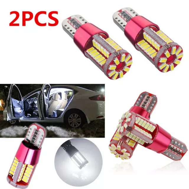 2Pcs T10 57SMD Strobe Blink 3014 LED Canbus Error Free Parking Light Wedge T.FE