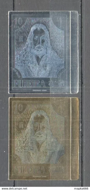 Nw0207 Imperf Fujeira Art Durer !!! Gold Silver #669-70B Michel 30 Euro 2St Mnh