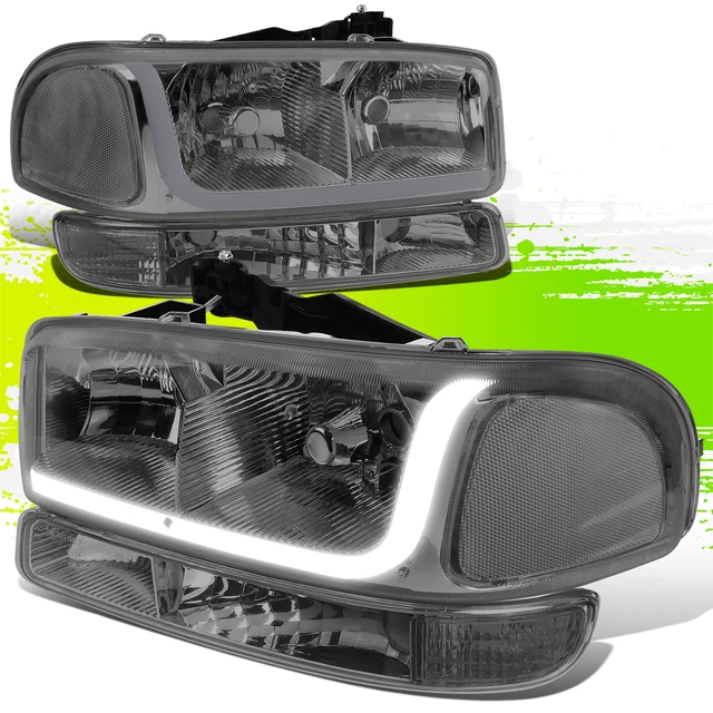 2004 Silverado Headlight Assembly Switchback LED DRL Headlights For 99-07 Sierra Yukon - Black/Clear F-Style Light Bar Assembly 2006 Gmc Sierra 1500 Led Headlights - Foto 8