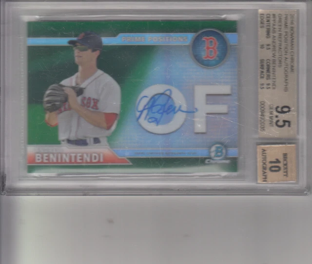 2016 Bowman Chrome Green Ref Auto Andrew Benintendi #D94/99 Cd#Ppa-Ab