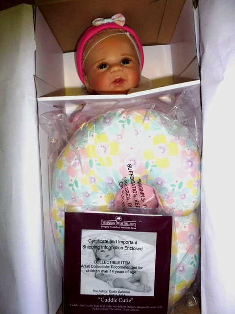 Ashton Drake/Violet Parker "Cuddle Cutie"  18 In. Vinyl Baby Girl Doll Nib W/Coa