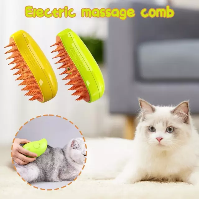 3in1 Cat Steamy Brush,Self Cleaning Steam Cat Brush,Cat Steamer Brush Massage