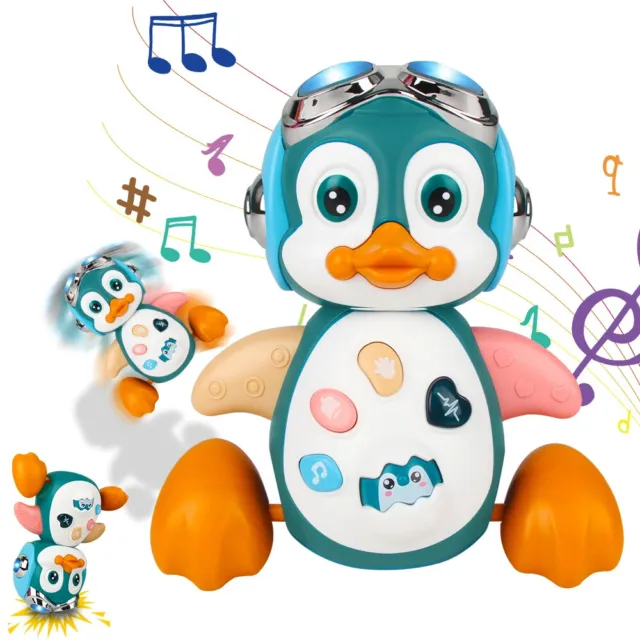 Baby Crawling Toys Musical Penguin Infant Moving Dancing Walking With Light Gift