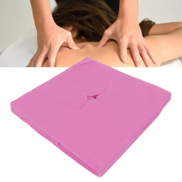 (pink)100Pcs Disposable Headrest Cover Face Rest Cover Hole Pore Design Good