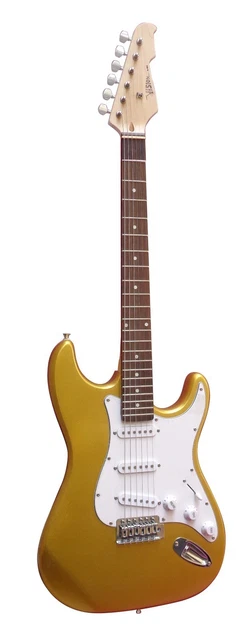 Neu Eingetroffen: Elektrogitarre Gold Metallic - E-Gitarre - Tremolo - Kabel