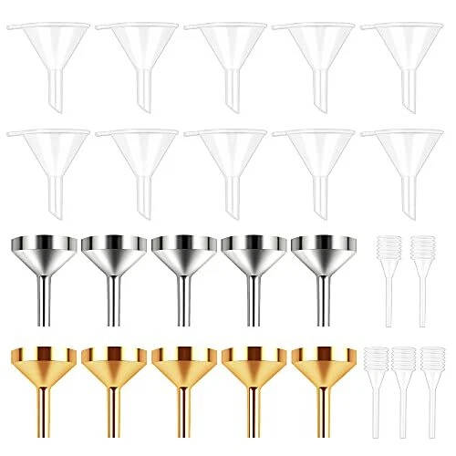 Entonnoir à Parfum, 20 Pcs Petits Entonnoirs à Parfum et 5 Pcs Pipettes Transpar