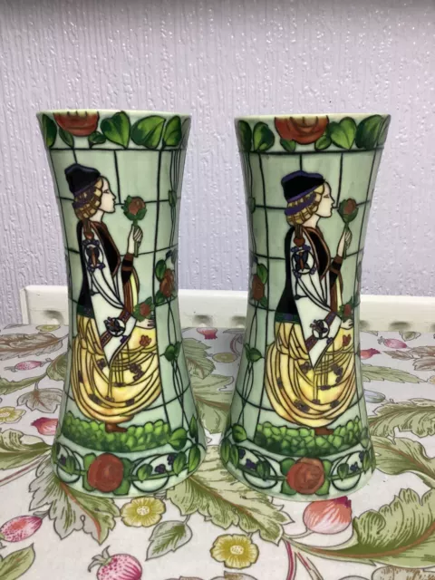 Vintage Old Tupton Ware Pair Of Large Vases Art Nouveau Style Beautiful