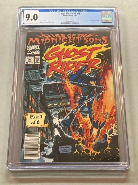 Ghost Rider Vol 2 28 CGC 9.0 NEWSSTAND WP 1st App Midnight Sons, Lilith 1992 013