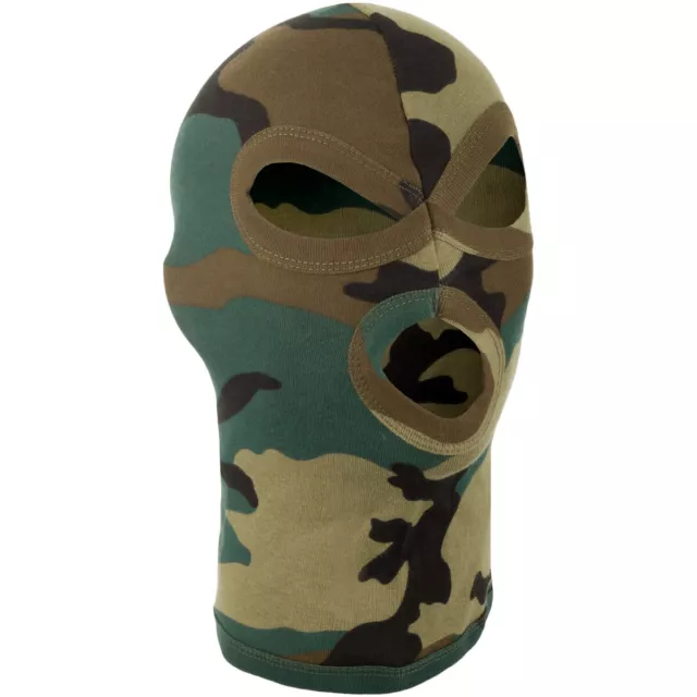 3 Trous Balaclava Léger Paintball Airsoft Chasse Us Militaire Camo Woodland