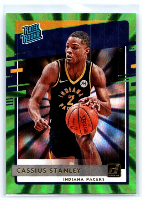 Cassius Stanley 2020-21 Panini Donruss Rated Rookies Green Laser #225 Rookie RC