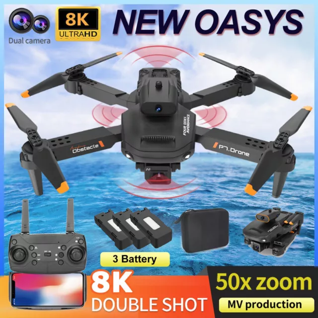 2024 8K GPS Drone with HD Camera Drones WiFi FPV Foldable RC Quadcopter 3Battery