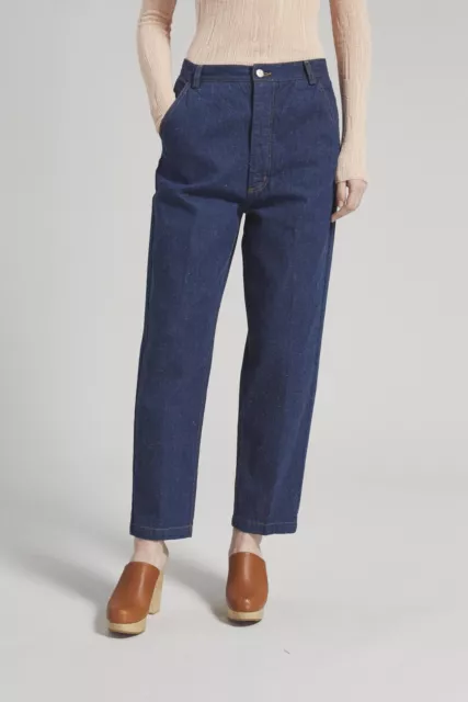 Rachel Comey RAW INDIGO Women's Pseudo Straight Madrona Denim Pant, US 0