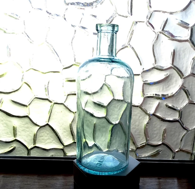 Lengfeld's Pharmacy San Francisco Cal Rare 7 1/2" Citrate Aqua Glass Bottle 1882