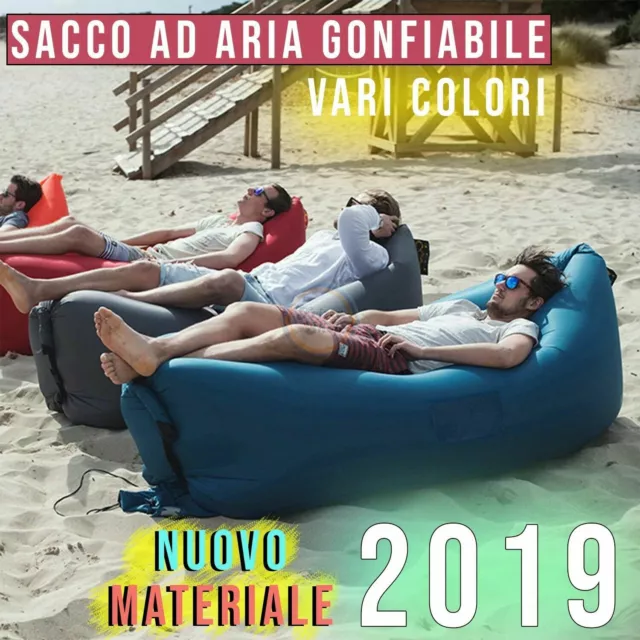 Materassino Gonfiabile Ad Aria Da Mare Campeggio Sacco Lettino Sofa Spiaggia