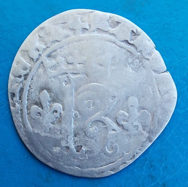 Monnaie Royale Charles VIII Dizain Karolus Frappé à Dijon - Billon, Période Capétienne