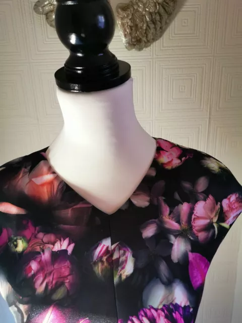 Robe bodycon neuve avec étiquettes Ted Baker taille 2 Shadow Flora superbe prix de vente £ 159,00 3