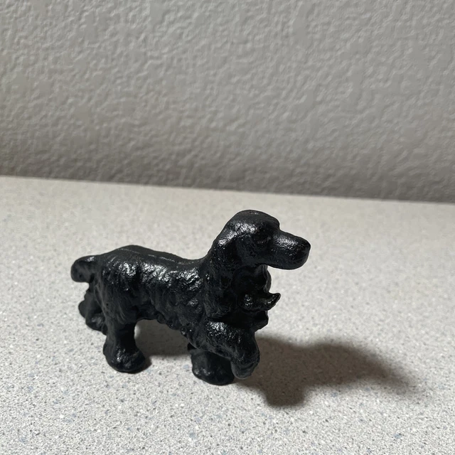 Black Cast Iron Dog Figure Long Hair Spaniel Afghan Dachshund Setter