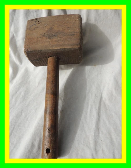 Maillet OLD TOOL OUTIL Ancien Maillet De Menuisier Charpentier En Bois Signe ...