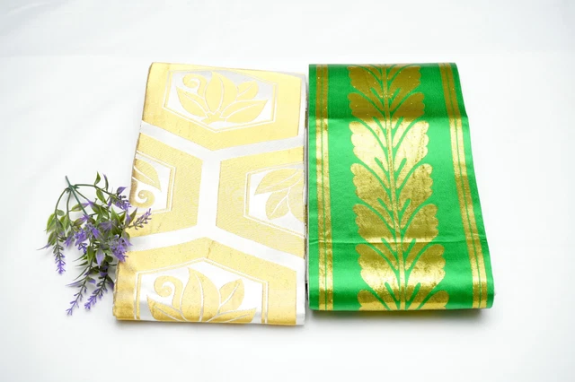 Dear Vanilla Japanese Hanhaba Obi Sash Belt Set Women's Kimono Vintage Authentic