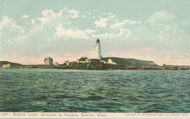 BOSTON MA - Boston Light Entrance To Harbor - udb (pre 1908)