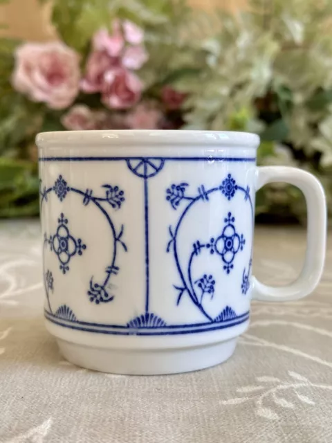 Vintage Jäger Eisenberg Blau Saks Kaffeebecher Strohblumenmuster Muster