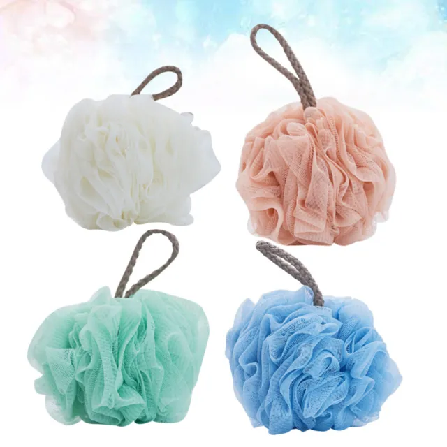 4 un. esponjas de ducha de color liso bolas de baño redes de malla depuradores resolubles baño