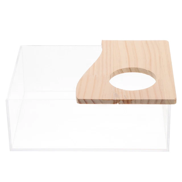 Contenedores de baño de caja de arena de hámster acrílico tapas casa chinchilla