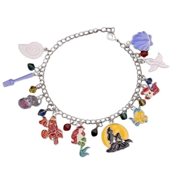 NEW Ariel Mermaid Under the Sea Movie Charms Bracelet women's fashion