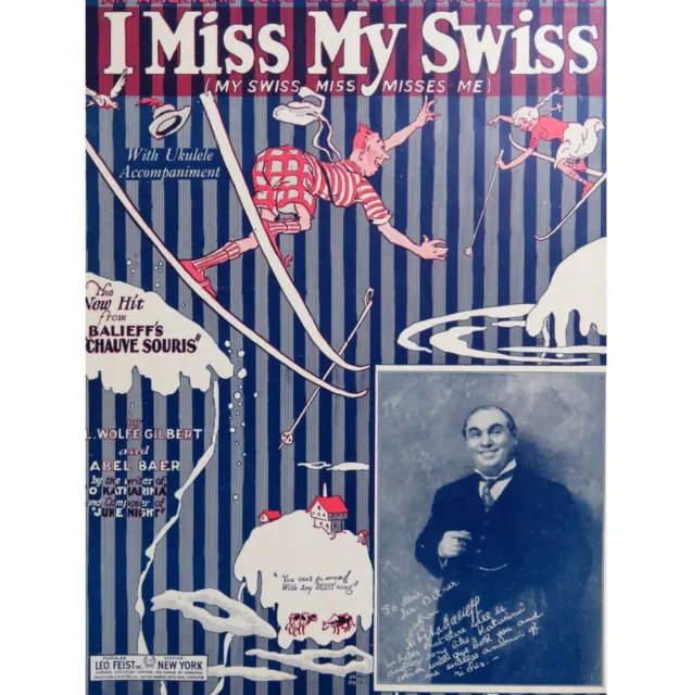 Baer Abel I Miss My Swiss Gesang Piano 1925