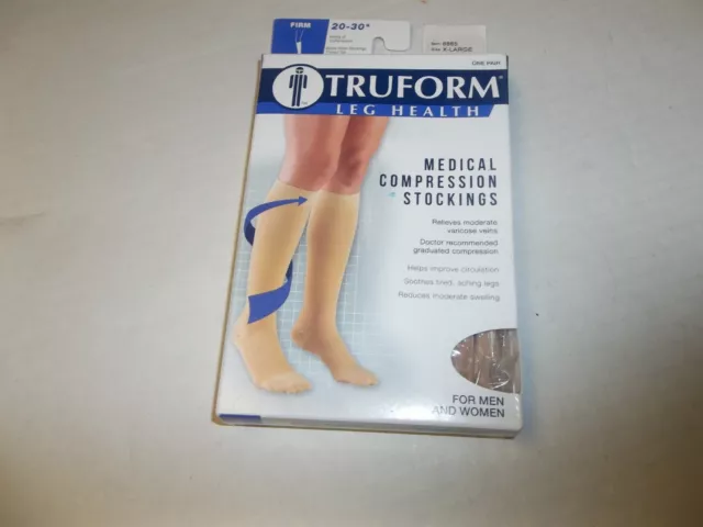 Medias de compresión Truform punta cerrada, hasta la rodilla 20-30 mmHg, beige, X-Grande 2