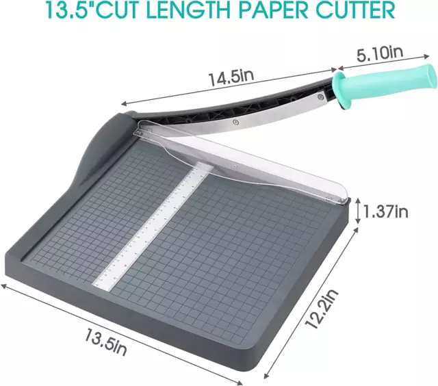 Paper Cutter, Paper Trimmer with Safety Guard, 12" Cut Length Paper Slicer with 3