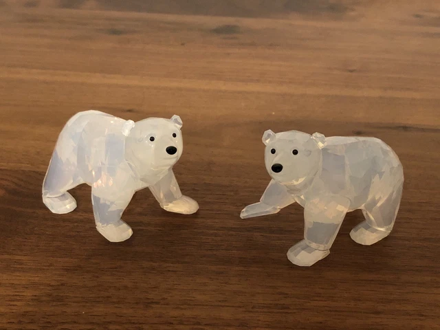 Rare Limited Edition Swarovski Crystal Figurine Polar Bear Cubs. White Opal. Scs Rare Limited Edition Swarovski Crystal Figurine Polar Bear Cubs. White Opal. Scs