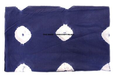 Nuovo Indiano Mano Tinto a Nodi Shibori Tessuto 0.5m Indigo Cotone Blu