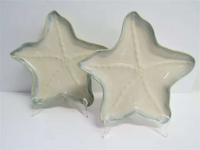 Shoreline Collection Home Studio Starfish Dessert Plates - Lot of 2 - EUC