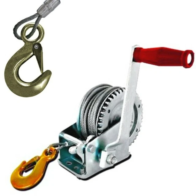 Paranco Manuale Da 270kg - Verricello Con Cavo Acciaio 8m, Gancio Per Traino E Sollevamento - Foto 7