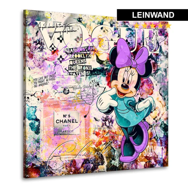 Leinwandbild Minnie Channel Violett Pop Art Kunstdruck Dekoration Kunst Büro