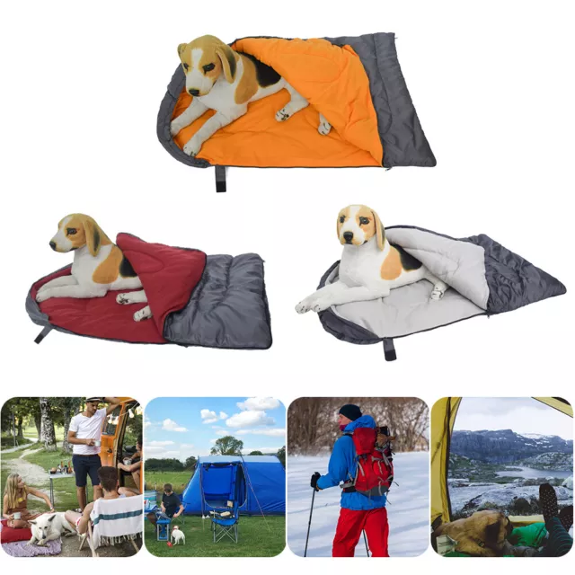 fr Fleece Dog Kennel Pad Winter Warm Pet Bed Cushion Zipper for Outdoor Camp Hik