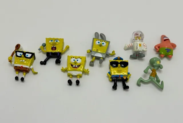 2003 Lot Of 8 Sponge Bob Character Figurines Sandy Patrick Squidward