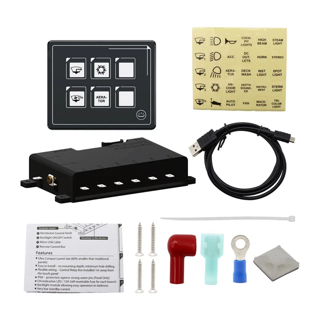 Panneau De Commande à Membrane Bluetooth 10 Boutons – IP67, PPTC, Rétroéclairage LED, Pour Camping-Car, Bateau, 11-30V DC