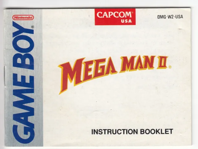 Folleto manual de instrucciones de reemplazo de juego para Nintendo Game Boy Mega Man II 2 SOLAMENTE