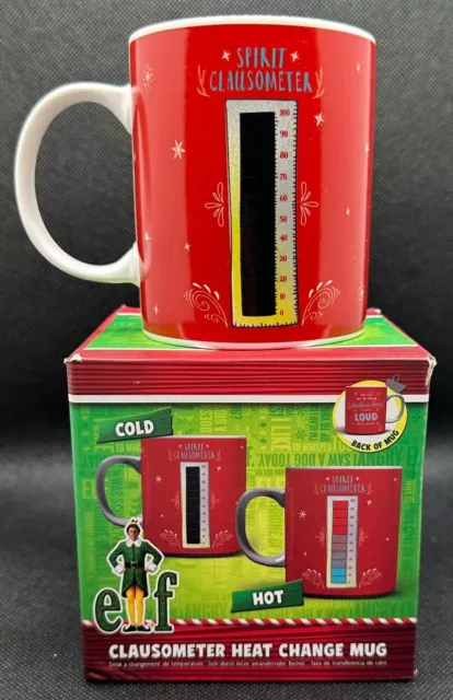elf Clausometer Heat Change Mug Hot Cold Designed in UK by Paladone Christmas