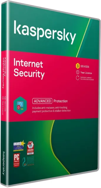 Kaspersky Internet Security 2024 3 Device 1 Year Uk & Eu Sent In The Post 2