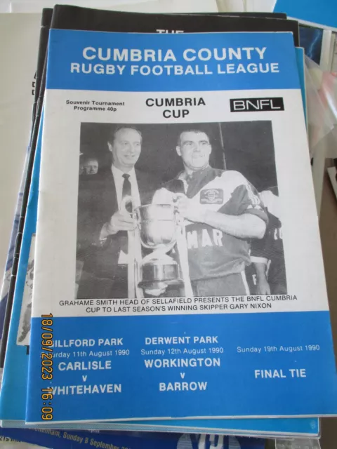 1990 Cumbria County Cup Whitehaven Carlisle Barrow Workington Rugby League