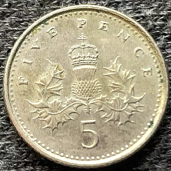 1998 UK 5 New Pence Coin XF  Better Circulated World Coin  #X265