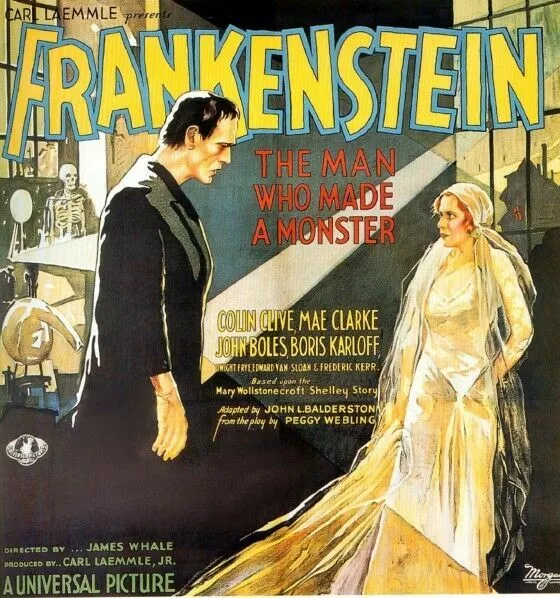 Vintage Old Movie Poster Frankenstein 1931 Print A4 A3 A2 A1