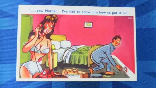 Risque Bamforth Comic Postcard 1970s Big Boobs Blonde Doctor Cup Of Tea  INNUENDO