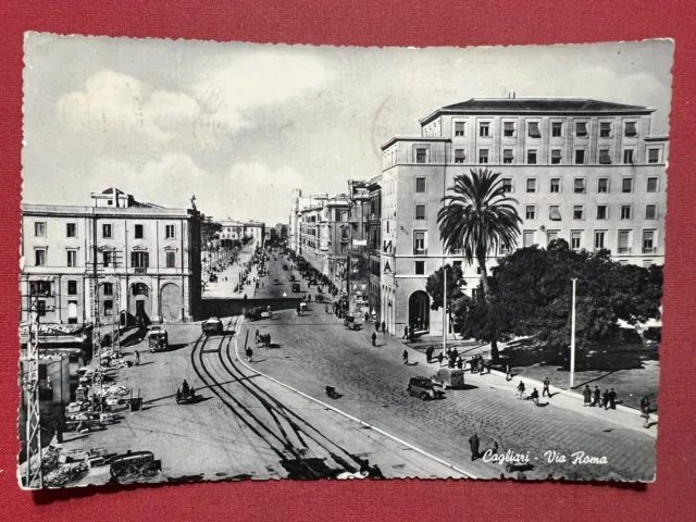 Cartolina - Cagliari - Via Roma - 1957