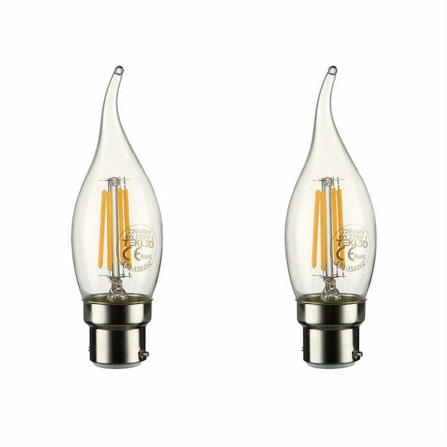 Vintage Filament LED Edison Kerze Glühbirne dimmbar E14 B22 dekorativ TEKLED