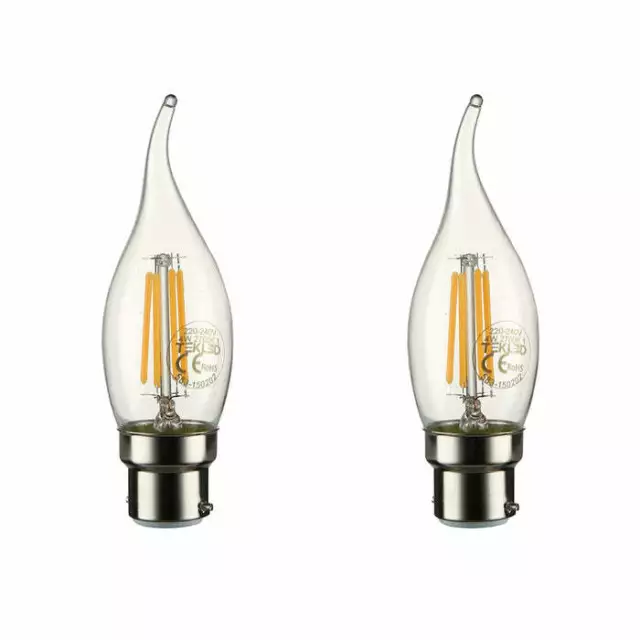 Vintage Filament LED Edison Kerze Glühbirne dimmbar E14 B22 dekorativ TEKLED