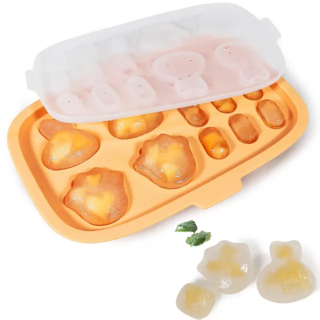 Food Freezer Tray, Peunitory Baby Popsicle Molds Baby Food Storage